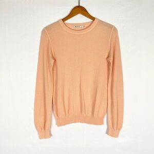 Alexander Wang Cotton Knit Pullover Sweater Size Large Orange Round Neck